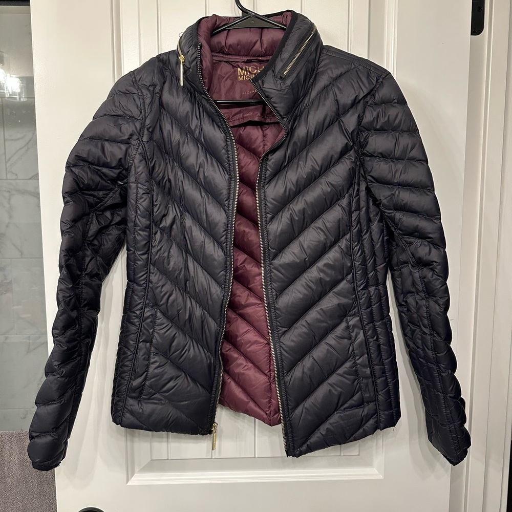 Michael Kors Black Packable Down Fill Jacket